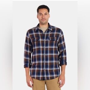 NWT Sz XS & Small George Men's Double Pocket Plaid Flannel Shirt